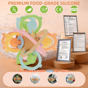 Nuevos Juguetes <span class=keywords><strong>Sensoriales</strong></span> para Bebés: Sonajeros y Mordedores Manhattan Ball de Grado Alimenticio - Product Image 6