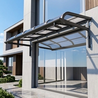 Auvent moderne durable en alliage d'aluminium avec toit en polycarbonate pour balcon, porte, fenêtre, patio, abri contre la pluie et ombrage