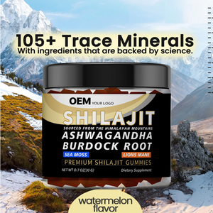 Gummies de Shilajit 5 en 1 de haute qualité, marque privée OEM, soutien énergétique et immunitaire, Ashwagandha, Shilajit, algues marines, crinière de lion - Product Image 3