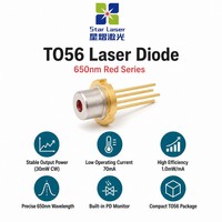 Diode laser rouge UOC U-LD-653053Ap 650nm 30mW TO-18 5.6mm avec moniteur PD pour pointeur laser