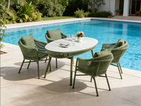 Ensemble de table et de chaises de jardin tressées d'extérieur, design unique et confortable, meubles adaptés aux balcons et aux terrasses