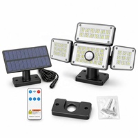 Lampe murale solaire LED à 4 têtes pour extérieur, éclairage de jardin et garage avec télécommande, projecteur de sécurité - Vente en gros usine