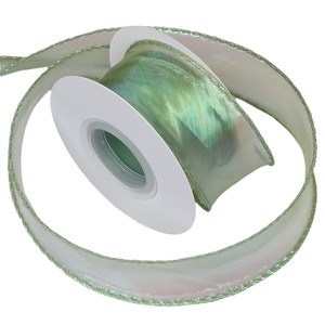 Ruban en organza holographique irisé à bord ondulé, ruban voile transparent en rouleau, vente en gros pour bouquet de mariage, emballage de boîte cadeau - Product Image 5