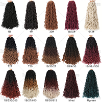 18 pouces Blonde Goddess Faux Locs Crochet Cheveux Doux Gypsy Locs Ondulés Crochet Tresses Dreadlocks Bouclés Ondulés Twist Tressage Cheveux