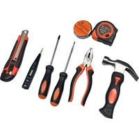 Juego de herramientas generales para el hogar de 9 piezas, kit de herramientas para el hogar con caja de herramientas de plástico para bricolaje, mantenimiento, perfecto para estudiantes y propietarios-01