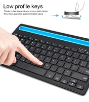 Keyboard Membran Nirkabel ABS Baru, Penyangga Ponsel, USB 3.0, Dapat Diisi Ulang, Mini, Lipat, Ultra Tipis, untuk Laptop dan Tablet