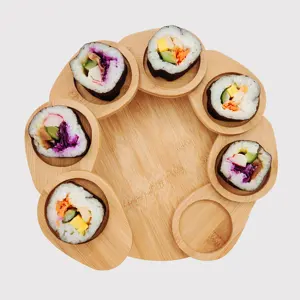 Bambus Party Rack Display Roll Alimentos Cones Japoneses Suportes De Bambu Sushi Cone Holder Stand para Sushi