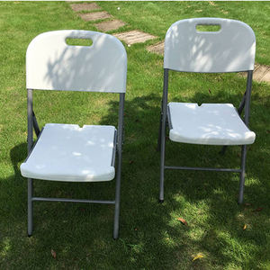 HONGQIAO exterior plástico Metal blanco barato portátil sillas plegables sala de estar silla de jardín sillas de boda - Product Image 6