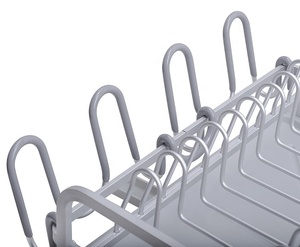 बढ़ाई भंडारण एल्यूमीनियम पकवान सुखाने प्लेट धारक ड्रायर रसोई के बर्तन पकवान Drainer नाली रैक रसोई आयोजक भंडारण आर - Product Image 3