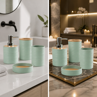 Ensemble de quatre pièces en plastique pour salle de bain, rangement de salle de bain, support pour bain de bouche, ensemble porte-brosses à dents, fournitures hôtelières