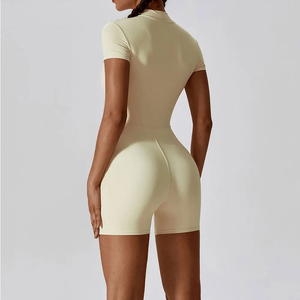 Summer Zipper Short Sleeve Yoga <b>Bodysuit</b> Women's Jumpsuits Yoga Set Gym Clothes Push-up Workout Tracksuit Dance Fitness <b>Bodysuit</b> - Product Image 5