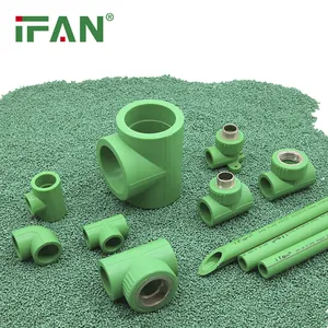Ifan conexão livre de amostra ppr, conexão de 20-32mm para fio macho e fêmea, cotovelo, acessórios de tubulação verde de plástico ppr