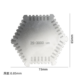 Medidor de Espesor de Revestimiento de Acero Inoxidable Yunbei Yb Hexagonal con Peine para Película Húmeda 25-3000 µm - Product Image 4