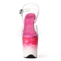 Chaussures de mariage sexy à lacets de 20 cm (8 pouces), talons transparents en PVC pour pole dance, plateformes pour danseuses exotiques, talons aiguilles personnalisés