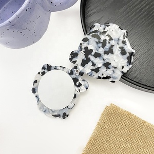 Creative Acetate Pocket Mini Cosmetic Mirror Custom logo Dust-proof Design Personalized Hand <b>Makeup</b> <b>Vanity</b> Beauty Mirror - Product Image 4