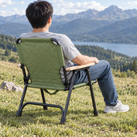 Chaise de camping pliante en tissu Oxford, acier au carbone, portable, pour plage, pique-nique, pêche, jardin, randonnée