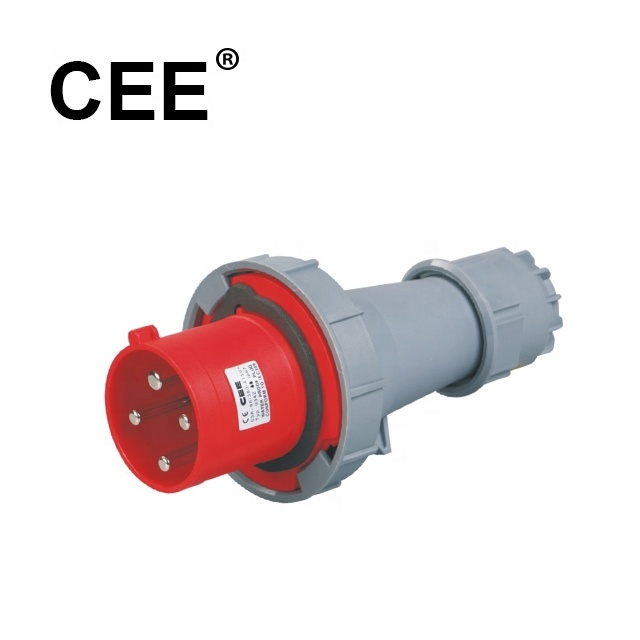 CEE Plug  Iec60309  RED 3 Phase 3p+pe  IP67 Waterproof 400V 125 Amp Industrial Plug