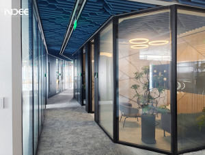 Kiến trúc hiện đại cong nóng uốn phân vùng kính chống cháy, hiệu quả cao âm thanh & Switchable bức tường riêng tư - Product Image 3