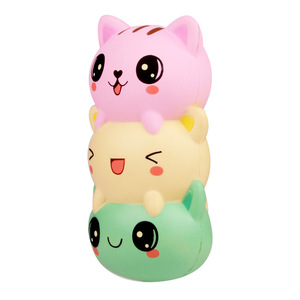 Pu Cat Stack Fidget Toy Soft <b>Squishy</b> Stress Relief Desk Decor For Kids 2 4 Years Unisex - Product Image 2