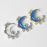 Alliage simple résine pierre brillante incrustation la lune connecteur multi-suspendu pendentif breloque bracelet à bricoler soi-même colliers et autres accessoires