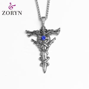 Collares con Colgante de Búho Tallado en 3D de Acero Inoxidable, Patrón Griego, Estilo Gótico Punk Vintage, Joyería de Moda de Acero de Titanio para Hombre - Product Image 4