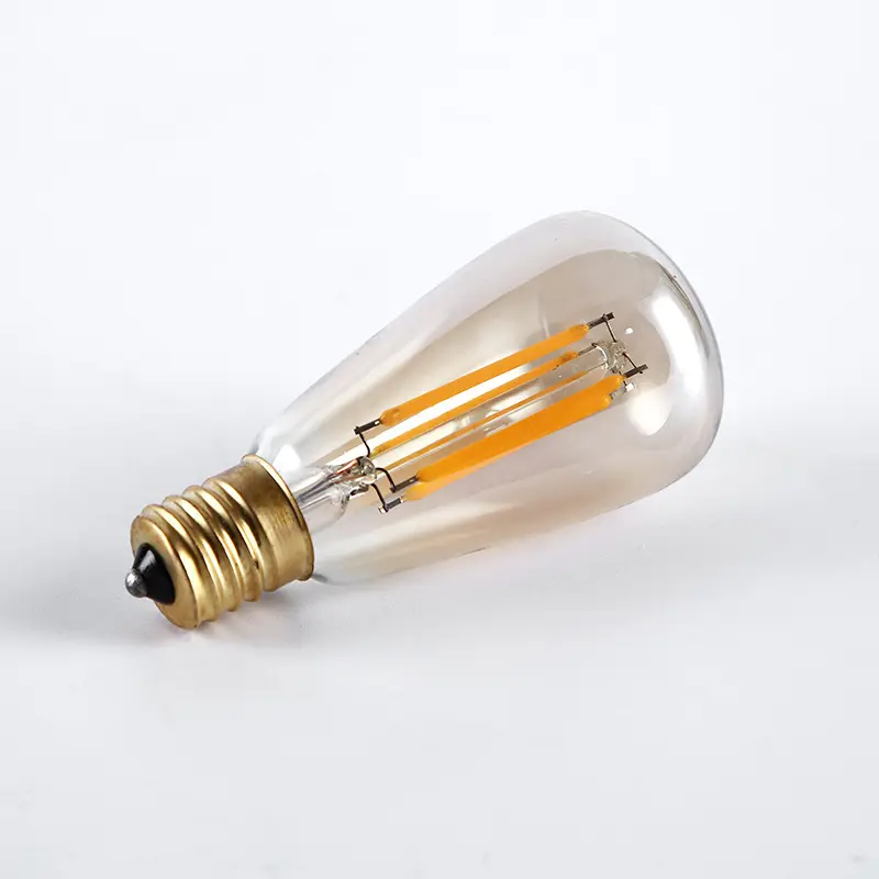 Lampu Bohlam LED Transparan Sekrup E17 Edison, Lampu Hangat Retro St38 110V Tan
