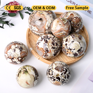 Wholesale Natural <b>Crystal</b> Healing <b>Ball</b> Polished Money Agate Sphere with Druzy for Home Decoration - Product Image 6