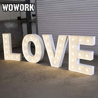 Lampes à ampoules lumineuses personnalisées WOWORK 2026 pour cadre métallique, lettres et chiffres lumineux pour décoration de scène de fête foraine
