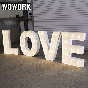 2026 WOWORK Insegna Luminosa Personalizzata con Cornice in Metallo, Lampadine a Forma di Numeri e Lettere per Decorazione di Palcoscenici - Product Image 4