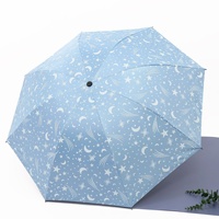 Parapluie 3 plis avec protection UV Revêtement noir personnalisé Pare-soleil pliable Livraison gratuite Mini taille Grande couverture