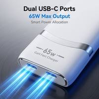 Chargeur rapide OEM 65W GaN double USB-C PD, prise interchangeable US AU EU UK, prise détachable, ultra fin, portable, pour ordinateur portable