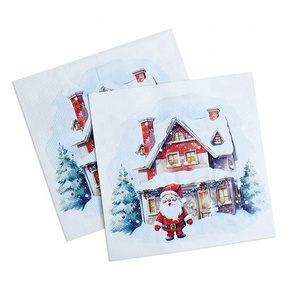 Santian High Quality Printed 3-Ply Cocktail <strong>Paper</strong> <strong>Napkins</strong> Virgin Wood Pulp Disposable for Christmas Parties - Product Image 3