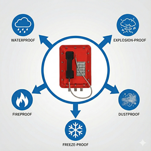 <span class=keywords><strong>Teléfono</strong></span> IP67 de Alta Resistencia con Certificación CE para Minería de Carbón, Petróleo y Gas, Áreas Peligrosas, a Prueba de Explosiones, <span class=keywords><strong>Teléfono</strong></span> VoIP - Product Image 6