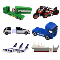Flash Drive USB desain kartun 2D personal, karet PVC iklan 4GB 8GB 16GB stik memori USB 3.0 logam