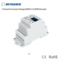 Decodificador Skydance de 1 Canal, Voltaje Constante 12-48VDC DMX512 y RDM para Tira LED de un Solo Color, Riel DIN