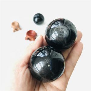 <span class=keywords><strong>Prix</strong></span> de gros, pierre d'obsidienne argentée naturelle rare, boule d'obsidienne noire, sphère de cristal - Product Image 4