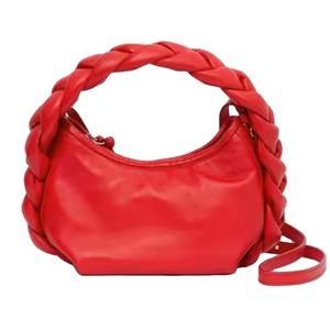 Sac tissé à la mode Texture mode couleur unie personnalité unique épaule diagonale dames sacs à main - Product Image 1