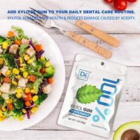 Chewing-gum au xylitol érythritol respectueux des dents bouteille de 90g emballage en vrac de boîte à saveur de pastèque et de chocolat avec gomme à café