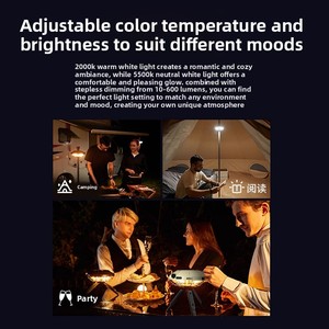 Luce ricaricabile senza fili Gargen con treppiede USB-C lampada di lavoro 1/4 ''staffa foro di oscuramento Fix su palo campeggio lanterna - Product Image 5