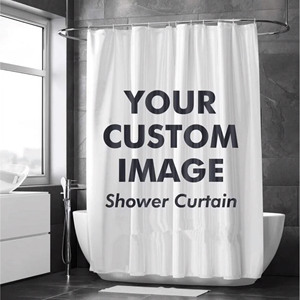 <span class=keywords><strong>Rideau</strong></span> <span class=keywords><strong>de</strong></span> <span class=keywords><strong>douche</strong></span> personnalisé en polyester, écologique, style américain moderne, 12 crochets, impression numérique, imperméable, motif photo amusant, pour hôtels - Product Image 1