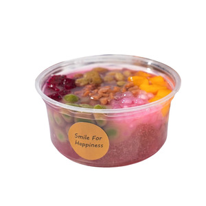 Ice Jelly Packaging <b>Box</b> Disposable Round Fruit Salad Container With Lid Pet <b>Material</b> For Cold Dessert <b>Storage</b> - Product Image 4