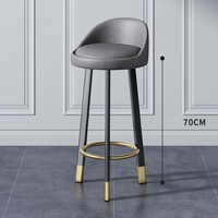 Tabourets de bar hauts modernes en fer pivotants avec petit dossier pour salon de thé, villa, école
