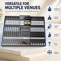Console de mixage amplifiée 8/12/16 canaux RJ-8/RJ-12/RJ-16 350W avec amplificateur 2 canaux, 99 effets, machine karaoké, enregistreur BT USB pour KTV et bar