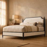 Lit convertible moderne en bois fin avec tête de lit élégamment rainurée, lit rembourré en tissu Belgrave pour un luxe inégalé