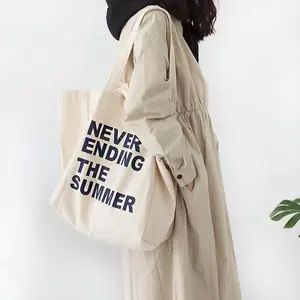 Customized Foldable Large Capacity Casual Cotton Canvas Shopping Tote Bag Oversized Canvas Cotton Bag