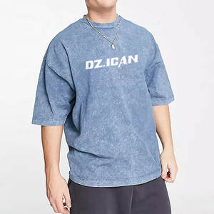 Camisetas de Algodón Grueso para Hombre, Lavado Ácido, Estilo Urbano, Vintage, Lavado a la Piedra, Personalizadas con Logotipo al por Mayor - Product Image 1