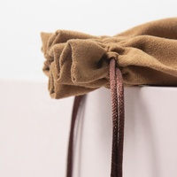 Petite pochette à bijoux en simili daim imprimée avec logo personnalisé sac d'emballage textile