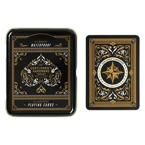 制造商OEM 54卡定制黑色游戏卡扑克牌带锡盒