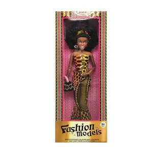 Ready to Ship! Wholesale black plastic dolls jointed black doll family 4 Asst African Dolls