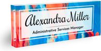 Support d'affichage en acrylique transparent personnalisé avec impression de logo et nom pour la décoration de bureau, comptoir de magasin, promotion de marque